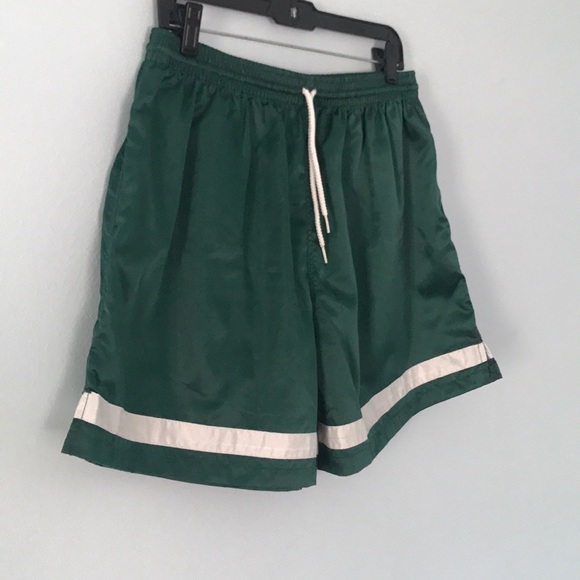 Nylon green and white drawstring shorts, XL - Picture 2 of 7